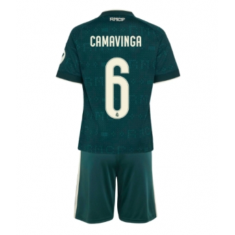 Real Madrid Eduardo Camavinga #6 Maglia Gara Trasferta Repliche 2026-27 Bambino Maniche Corte